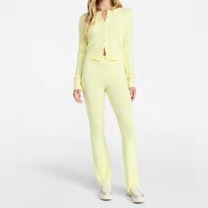 Women's Yellow Ribbed Pants set